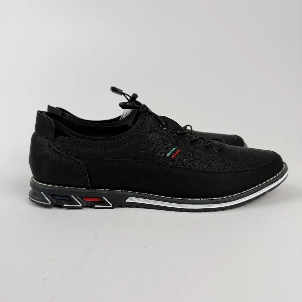 KLKYKO AW7 1981 Men Black Casual Comfort Shoes Toggle Lace EU46 (US 11 Fit) EUC